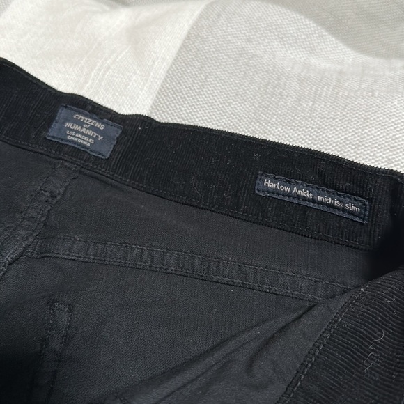 Citizens of humanity Harlow Black ankle corduroy mid rise slim - Picture 5 of 12